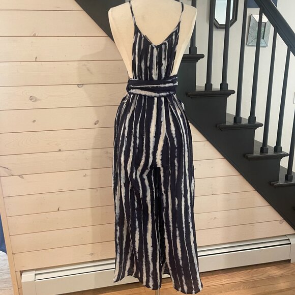 061 Anthropologie The Mason Tie-Front Jumpsuit NWT in Navy Size Small - Picture 7 of 12